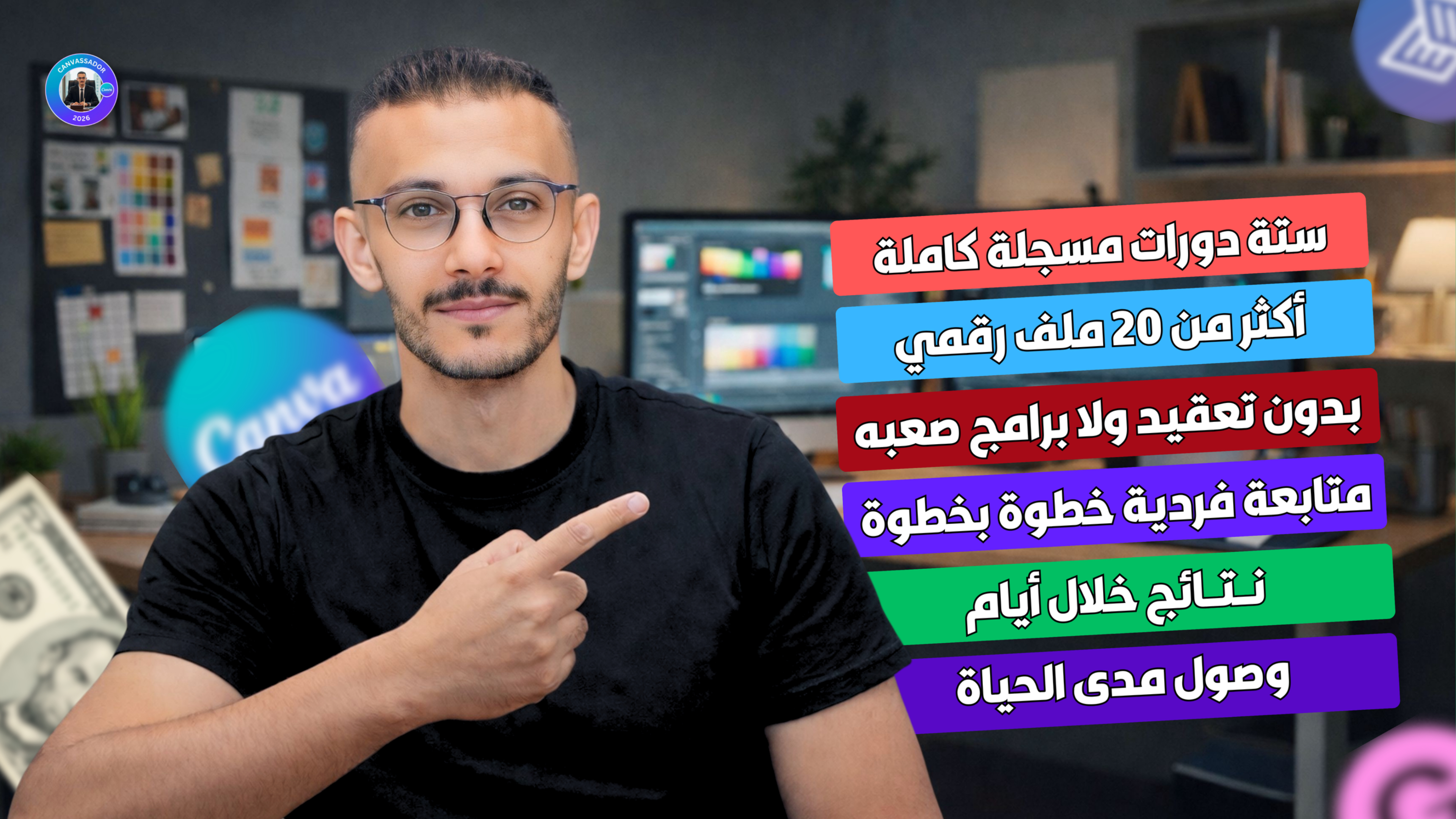 فيديو تعريفي عن دورات كانفا أكاديمي